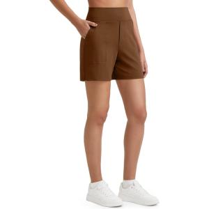 image:imageG4Free EverGoing Womens Athletic Shorts High Waisted 4  5 Running Yoga Summer Casual Shorts with PocketsDark Coffee