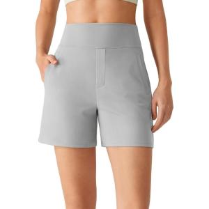 image:imageG4Free EverGoing Womens Athletic Shorts High Waisted 4  5 Running Yoga Summer Casual Shorts with PocketsLight Gray