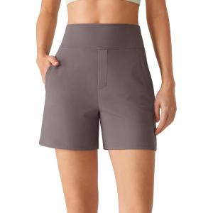 image:imageG4Free EverGoing Womens Athletic Shorts High Waisted 4  5 Running Yoga Summer Casual Shorts with PocketsTaupe