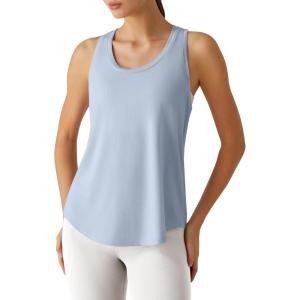 image:imageG4Free Racerback Womens Workout Tank Tops Scoop Neck Hip Length Muscle Top Soft Loose Fit for Gym Athletic TanksLight Denim