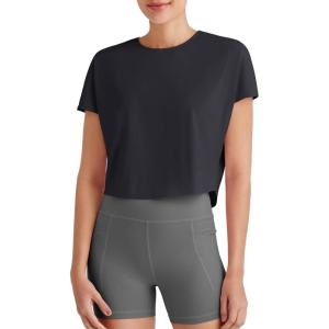 image:imageG4Free Skimetic Womens Workout Tops Batwing Sleeve Tees Loose Fit Athletic Gym Shirts Basic Yoga Tshirts Casual SummerBlack