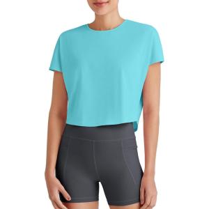 image:imageG4Free Skimetic Womens Workout Tops Batwing Sleeve Tees Loose Fit Athletic Gym Shirts Basic Yoga Tshirts Casual SummerLake Blue