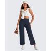 image:imageG4Free BareFeel Ankle Length Yoga Pants for Women High Stretch Waist Casual Dress Pants with Pockets 252729Dark Navy