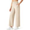 image:imageG4Free BareFeel Ankle Length Yoga Pants for Women High Stretch Waist Casual Dress Pants with Pockets 252729Light Khaki