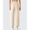 image:imageG4Free BareFeel Ankle Length Yoga Pants for Women High Stretch Waist Casual Dress Pants with Pockets 252729Light Khaki