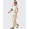 image:imageG4Free BareFeel Ankle Length Yoga Pants for Women High Stretch Waist Casual Dress Pants with Pockets 252729Light Khaki