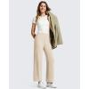 image:imageG4Free BareFeel Ankle Length Yoga Pants for Women High Stretch Waist Casual Dress Pants with Pockets 252729Light Khaki