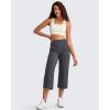 image:imageG4Free BareFeel High Stretch Capri Yoga Pants for Women Soft Wide Leg Pants High Waist Casual Capris with Pockets 212325Dark Gray
