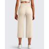image:imageG4Free BareFeel High Stretch Capri Yoga Pants for Women Soft Wide Leg Pants High Waist Casual Capris with Pockets 212325Light Khaki