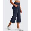 image:imageG4Free BareFeel High Stretch Capri Yoga Pants for Women Soft Wide Leg Pants High Waist Casual Capris with Pockets 212325Royal Blue