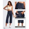 image:imageG4Free BareFeel High Stretch Capri Yoga Pants for Women Soft Wide Leg Pants High Waist Casual Capris with Pockets 212325Royal Blue
