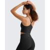 image:imageG4Free BareFeel Womens Sports Bra Padded Square Neck Adjustable Spaghetti Straps Y Back Gym Casual YogaBlack