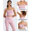 image:imageG4Free BareFeel Womens Sports Bra Padded Square Neck Adjustable Spaghetti Straps Y Back Gym Casual YogaBlush