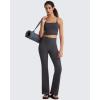image:imageG4Free BareFeel Womens Sports Bra Padded Square Neck Adjustable Spaghetti Straps Y Back Gym Casual YogaDark Gray