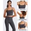 image:imageG4Free BareFeel Womens Sports Bra Padded Square Neck Adjustable Spaghetti Straps Y Back Gym Casual YogaDark Gray