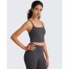 image:imageG4Free BareFeel Womens Sports Bra Padded Square Neck Adjustable Spaghetti Straps Y Back Gym Casual YogaDark Gray