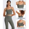 image:imageG4Free BareFeel Womens Sports Bra Padded Square Neck Adjustable Spaghetti Straps Y Back Gym Casual YogaGray Sage