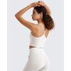 image:imageG4Free BareFeel Womens Sports Bra Padded Square Neck Adjustable Spaghetti Straps Y Back Gym Casual YogaPure White