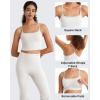 image:imageG4Free BareFeel Womens Sports Bra Padded Square Neck Adjustable Spaghetti Straps Y Back Gym Casual YogaPure White
