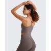 image:imageG4Free BareFeel Womens Sports Bra Padded Square Neck Adjustable Spaghetti Straps Y Back Gym Casual YogaTaupe