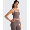 image:imageG4Free BareFeel Womens Sports Bra Padded Square Neck Adjustable Spaghetti Straps Y Back Gym Casual YogaTaupe