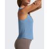 image:imageG4Free Racerback Workout Tank Tops for Women High Neck Athletic Long Tanks Fast Dry Sleeveless Pilates Running ShirtsDusty Blue