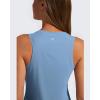 image:imageG4Free Racerback Workout Tank Tops for Women High Neck Athletic Long Tanks Fast Dry Sleeveless Pilates Running ShirtsDusty Blue
