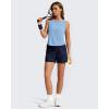 image:imageG4Free Racerback Workout Tank Tops for Women High Neck Athletic Long Tanks Fast Dry Sleeveless Pilates Running ShirtsDusty Blue