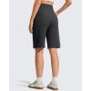 image:imageG4Free Ribbed Bermuda Shorts for Women 10 High Waisted Crossover Shorts with Pockets for Workout Casual SummerBlack