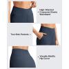 image:imageG4Free Ribbed Bermuda Shorts for Women 10 High Waisted Crossover Shorts with Pockets for Workout Casual SummerDark Navy