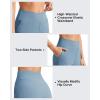 image:imageG4Free Ribbed Bermuda Shorts for Women 10 High Waisted Crossover Shorts with Pockets for Workout Casual SummerDusty Blue