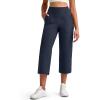image:imageG4Free BareFeel High Stretch Capri Yoga Pants for Women Soft Wide Leg Pants High Waist Casual Capris with Pockets 212325Royal Blue