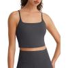 image:imageG4Free BareFeel Womens Sports Bra Padded Square Neck Adjustable Spaghetti Straps Y Back Gym Casual YogaDark Gray