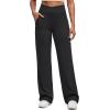 image:imageG4Free BareFeel Womens Wide Leg Yoga Pants Cross Waist High Stretch Waist Casual Trousers with Zipper Pockets 293133Black