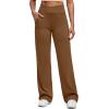 image:imageG4Free BareFeel Womens Wide Leg Yoga Pants Cross Waist High Stretch Waist Casual Trousers with Zipper Pockets 293133Dark Coffee