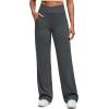 image:imageG4Free BareFeel Womens Wide Leg Yoga Pants Cross Waist High Stretch Waist Casual Trousers with Zipper Pockets 293133Dark Gray