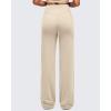image:imageG4Free BareFeel Womens Wide Leg Yoga Pants Cross Waist High Stretch Waist Casual Trousers with Zipper Pockets 293133Light Khaki
