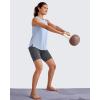 image:imageG4Free Lightweight Workout Tank Tops for Women High Neck Athletic Long Tanks Sleeveless Summer Running Gym ShirtsLight Denim