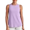 image:imageG4Free Lightweight Workout Tank Tops for Women High Neck Athletic Long Tanks Sleeveless Summer Running Gym ShirtsLight Purple
