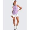 image:imageG4Free Lightweight Workout Tank Tops for Women High Neck Athletic Long Tanks Sleeveless Summer Running Gym ShirtsLight Purple
