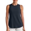 image:imageG4Free Lightweight Workout Tank Tops for Women High Neck Athletic Long Tanks Sleeveless Summer Running Gym ShirtsNavy