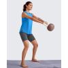 image:imageG4Free Lightweight Workout Tank Tops for Women High Neck Athletic Long Tanks Sleeveless Summer Running Gym ShirtsOcean Blue
