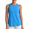 image:imageG4Free Lightweight Workout Tank Tops for Women High Neck Athletic Long Tanks Sleeveless Summer Running Gym ShirtsOcean Blue