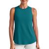 image:imageG4Free Lightweight Workout Tank Tops for Women High Neck Athletic Long Tanks Sleeveless Summer Running Gym ShirtsTeal