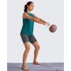 image:imageG4Free Lightweight Workout Tank Tops for Women High Neck Athletic Long Tanks Sleeveless Summer Running Gym ShirtsTeal