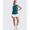 image:imageG4Free Lightweight Workout Tank Tops for Women High Neck Athletic Long Tanks Sleeveless Summer Running Gym ShirtsTeal