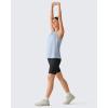 image:imageG4Free Lyocell Side Slits Womens Workout Tank Tops Soft Loose Fit High Neck Athletic Tanks Stretch Gym Running TopLight Denim