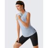 image:imageG4Free Lyocell Side Slits Womens Workout Tank Tops Soft Loose Fit High Neck Athletic Tanks Stretch Gym Running TopLight Denim