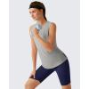 image:imageG4Free Lyocell Side Slits Womens Workout Tank Tops Soft Loose Fit High Neck Athletic Tanks Stretch Gym Running TopLight Gray