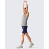 image:imageG4Free Lyocell Side Slits Womens Workout Tank Tops Soft Loose Fit High Neck Athletic Tanks Stretch Gym Running TopLight Gray